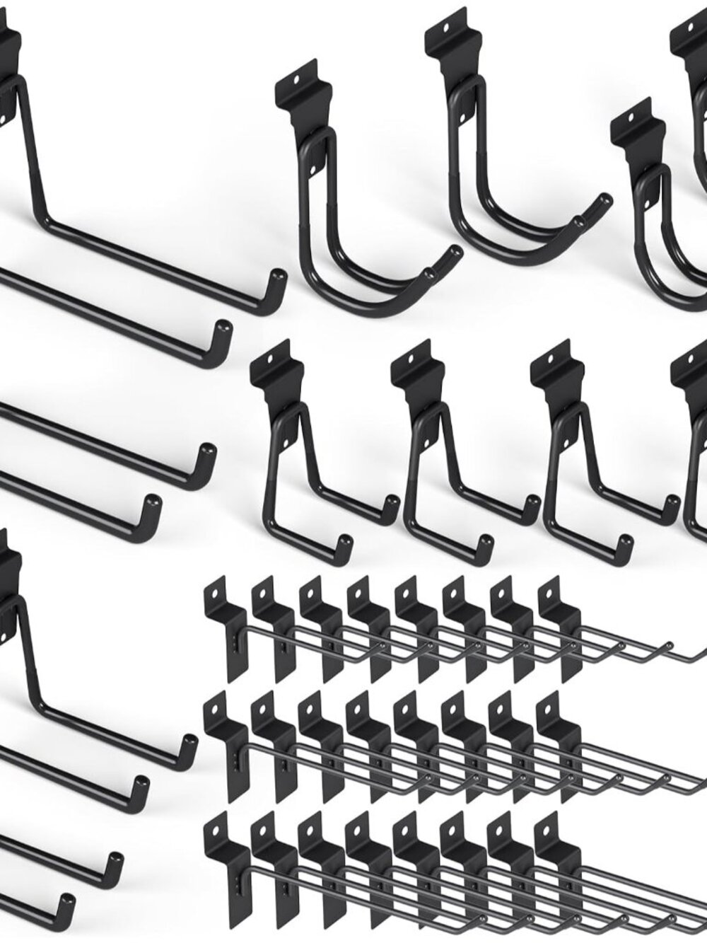 36 Pack Heavy Duty Slatwall Hooks, Black Garage Slatwall Panel Accessories Utili